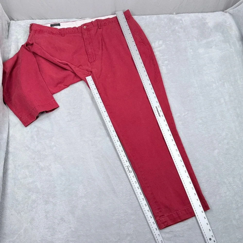 Polo Ralph Lauren Chino Pants 42x30 Mens 44 Red Straight Leg Cotton‎ Khakis Big
